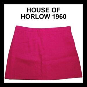 NWOT HOUSE OF HARLOW 1960 Linen blend summer fuchsia mini skirt